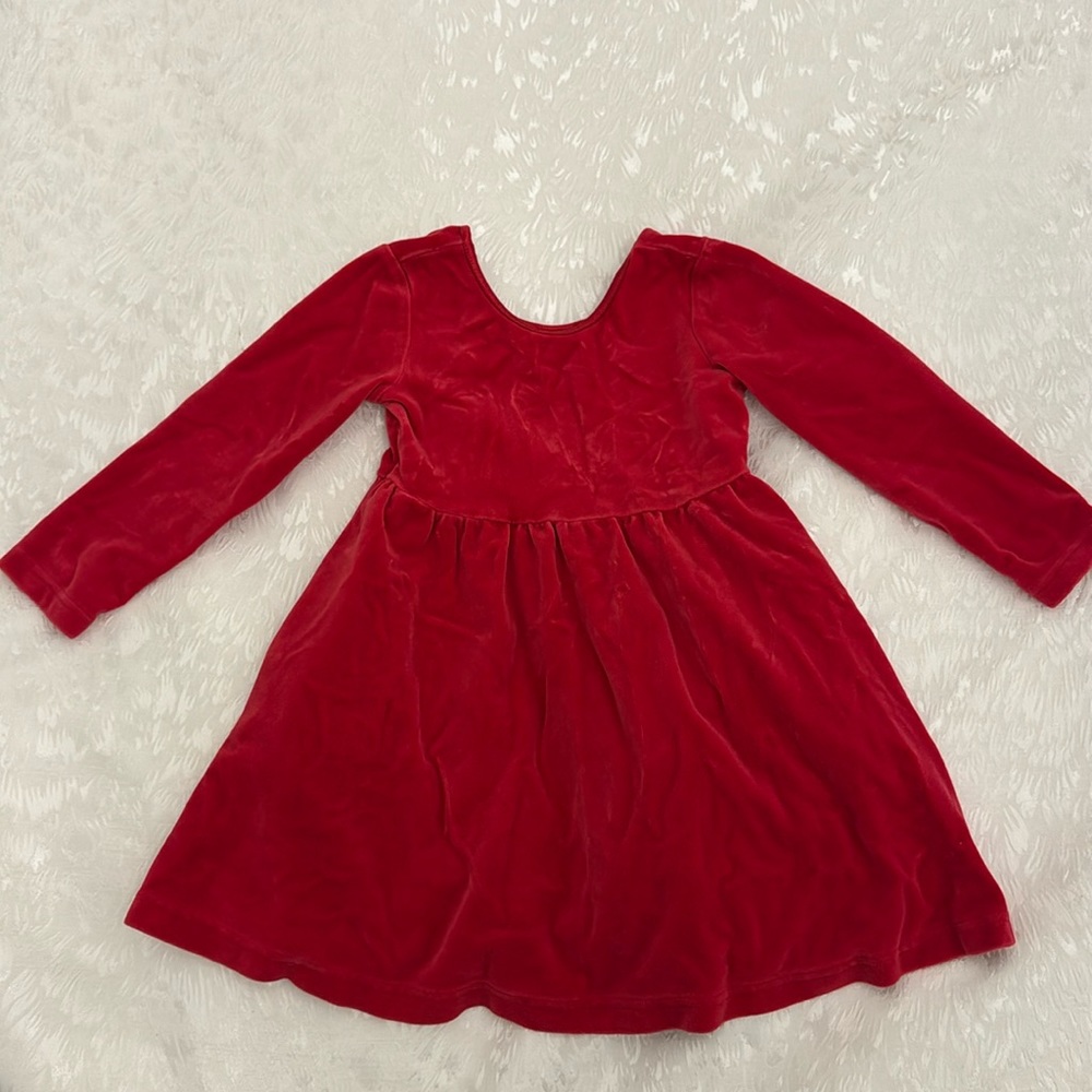 Hanna Anderson, little girls red velvet dress, size 3